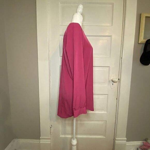 NYDJ Henley Top in Berry Tweed - Picture 2 of 4